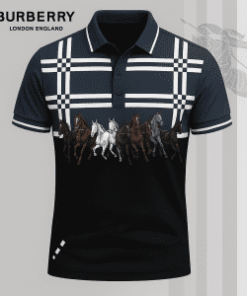 Keep It Black Because It Feels Calm T-Shirt – Burberry Black Polo with Check Pattern and Horse Graphic | clean aesthetic