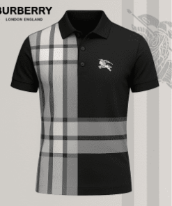 Keep It Black Because It Feels Calm T-Shirt – Burberry Black Polo with Check Pattern Panel | clean aesthetic