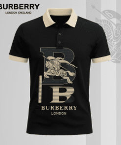 Keep It Black Because It Feels Effortless T-Shirt – Burberry Black Polo with Beige Collar and Graphic Logo | minimal chic