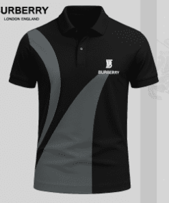 Keep It Black Because It Feels Effortless T-Shirt – Burberry Black Polo with Grey Panel and Logo Detail | minimal chic