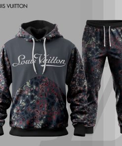 For the girls who love edgy luxury streetwear, LV leopard print hoodie set – dark floral designer-inspired tracksuit | bold fashion statement outfit
